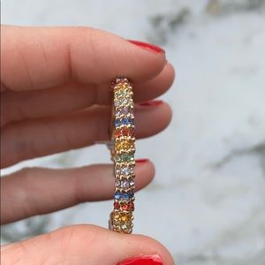 Multicolor Crystal hoop earrings
